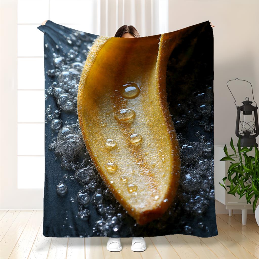 Home Textiles Images - ภาพมาโครธรรมชาติของกล้วย ผ้าห่มพิมพ์ลายผ้าสักหลาด เหมาะสำหรับทุกฤดูกาล เหมาะสำหรับห้องนั่งเล่น โซฟาสำนักงาน และการเดินทาง