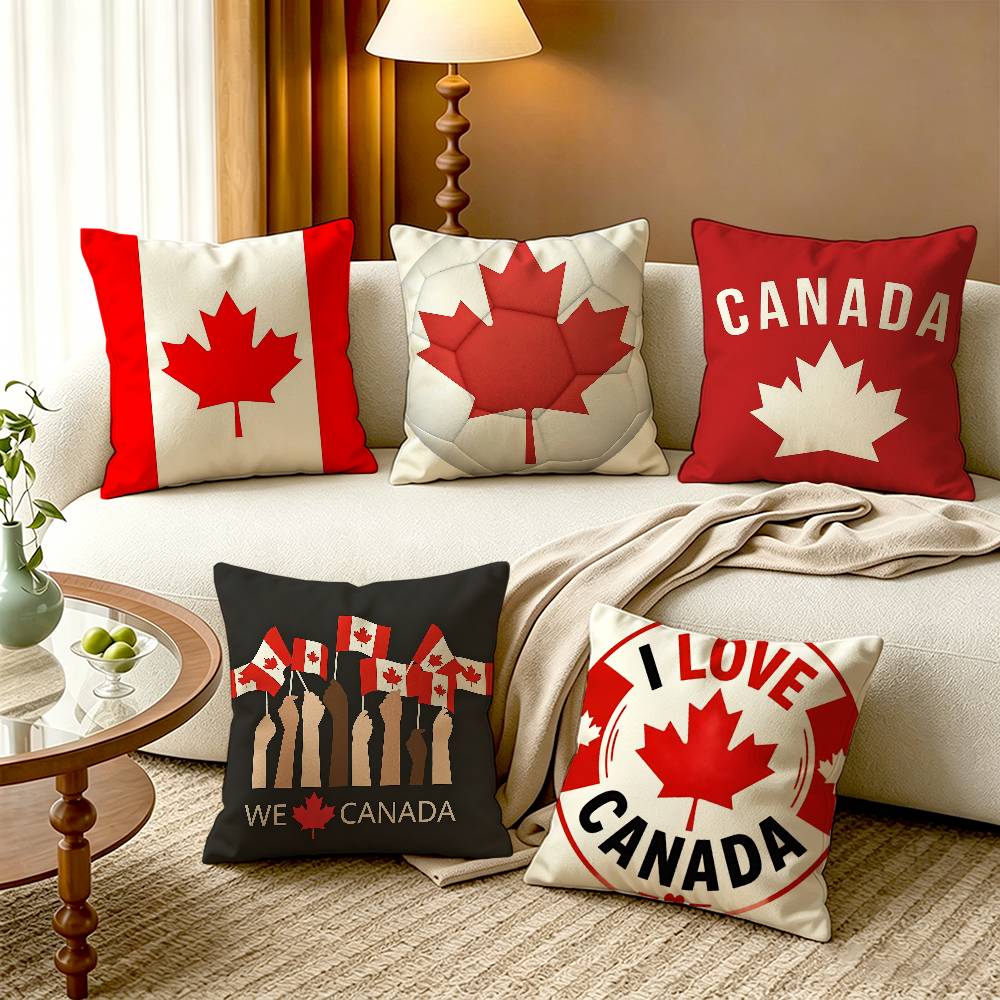 Home Textiles Canada - C-แคนาดาธงชาติผ้าฝ้ายผ้าลินินปลอกหมอนสี่เหลี่ยมของขวัญตกแต่งบ้าน