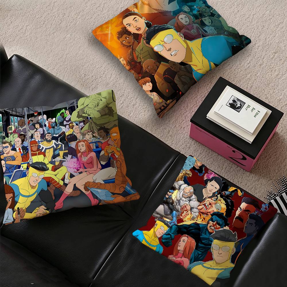 Home Textiles Images - ปลอกหมอนอิงลายการ์ตูน I-InvincibleS ขนาดนิ้ว ตกแต่งบ้านสไตล์ฟาร์มเฮาส์ ปลอกหมอนสำหรับตกแต่งโซฟา