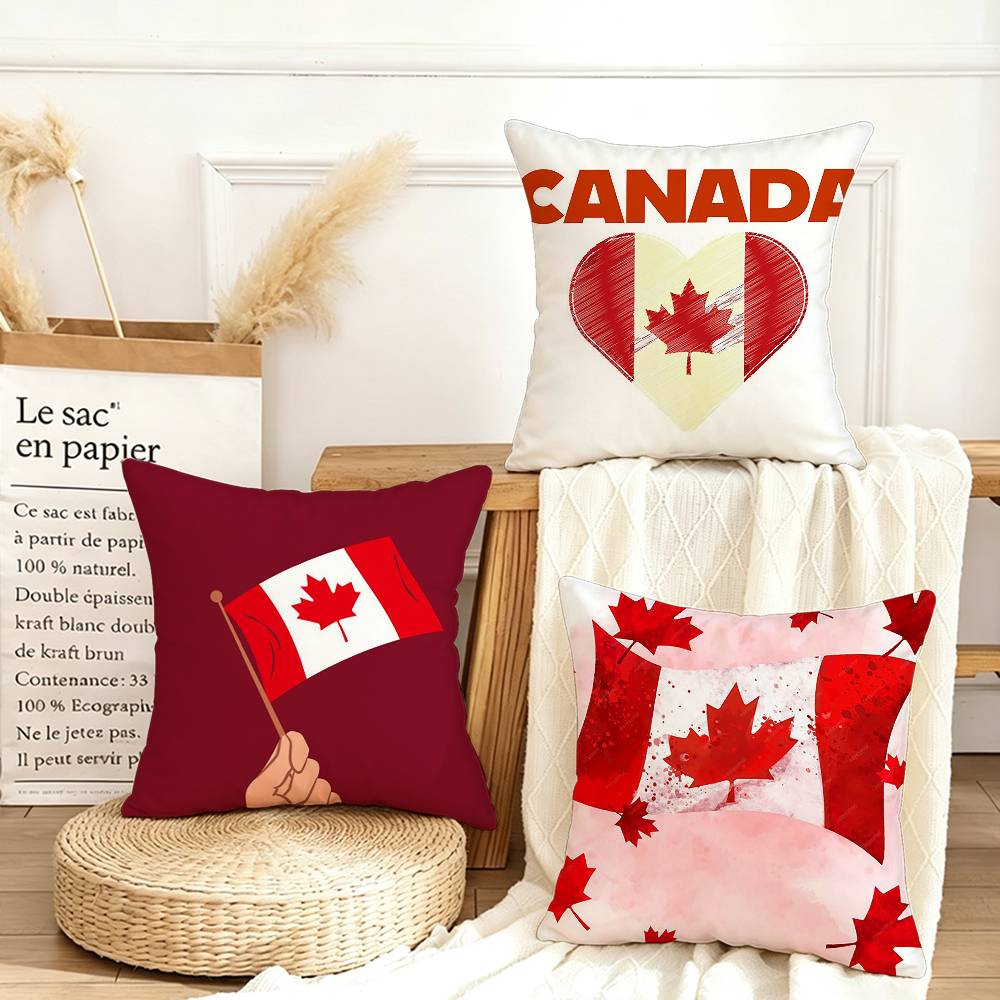 Home Textiles Canada - ทีมชาติแคนาดา เมเปิล ลีฟ ปลอกหมอนทรงสี่เหลี่ยมขนาดต่างๆ สำหรับตกแต่งห้องนอนในรถยนต์