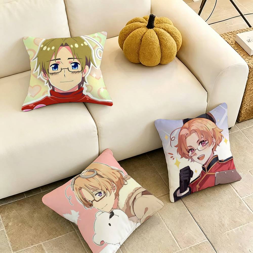Home Textiles Canada - C-Canada H-Hetalia ปลอกหมอนอิงทรงสี่เหลี่ยมสองด้านปลอกหมอนอิงโซฟาห้องนอนหมอนข้างเตียงของขวัญ