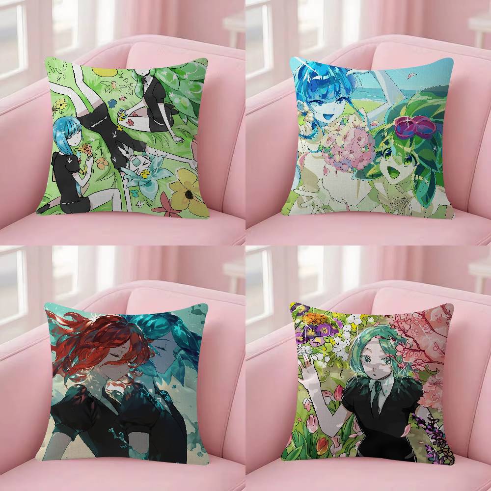 Home Landing Textiles - ปลอกหมอนอนิเมะ L-Land Of The Lustrous ปลอกหมอนทรงสี่เหลี่ยม