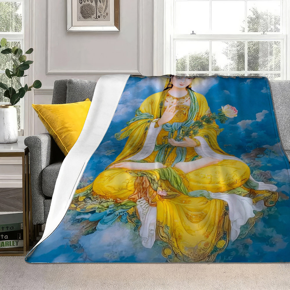 ผ้าห่มพิมพ์ลายพระโพธิสัตว์กวนอ - Home Textiles Images บทวิจารณ์และราคา