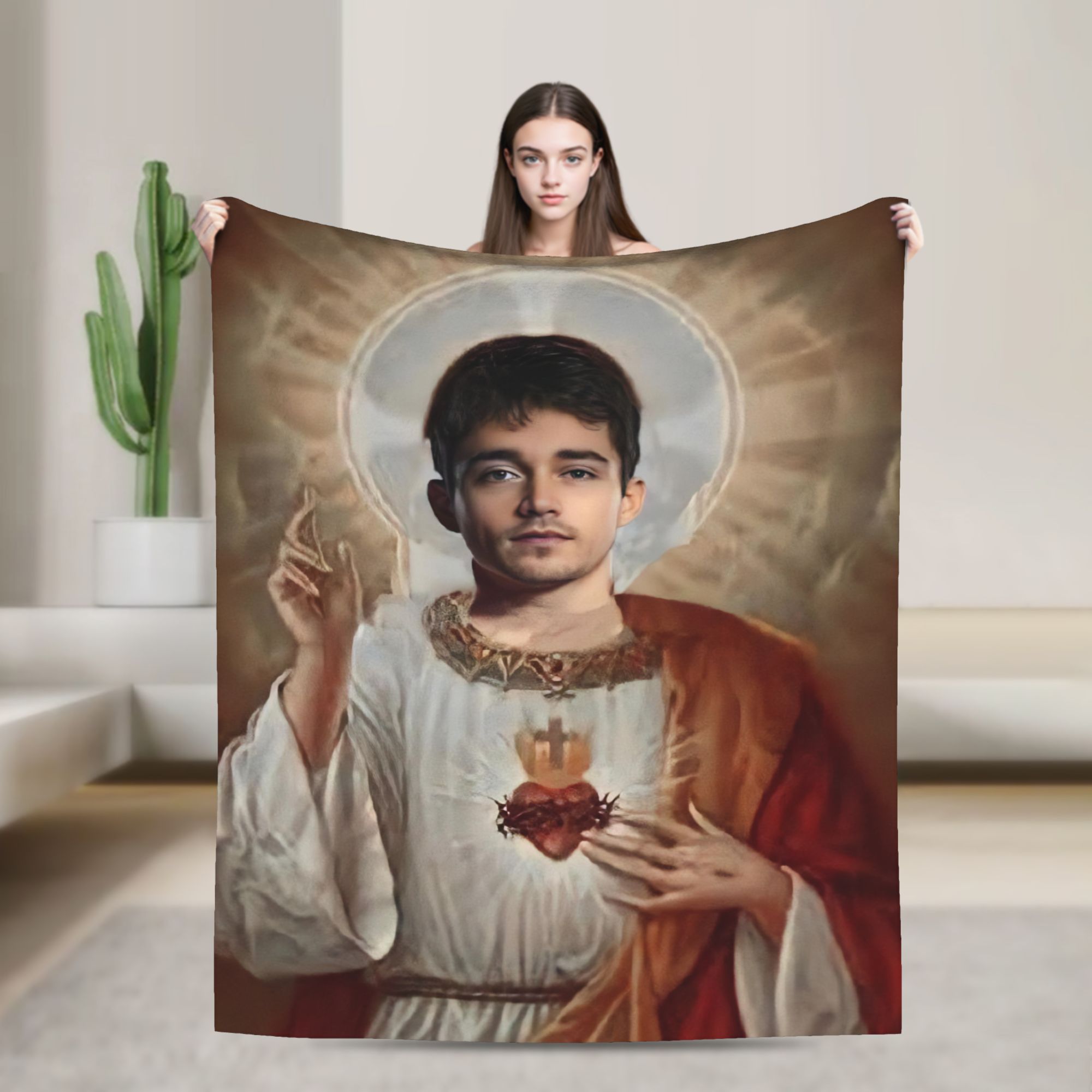 ผ้าห่มพิมพ์ลายพระเยซูตลกๆ เหมา - Home Textiles Images บทวิจารณ์และราคา