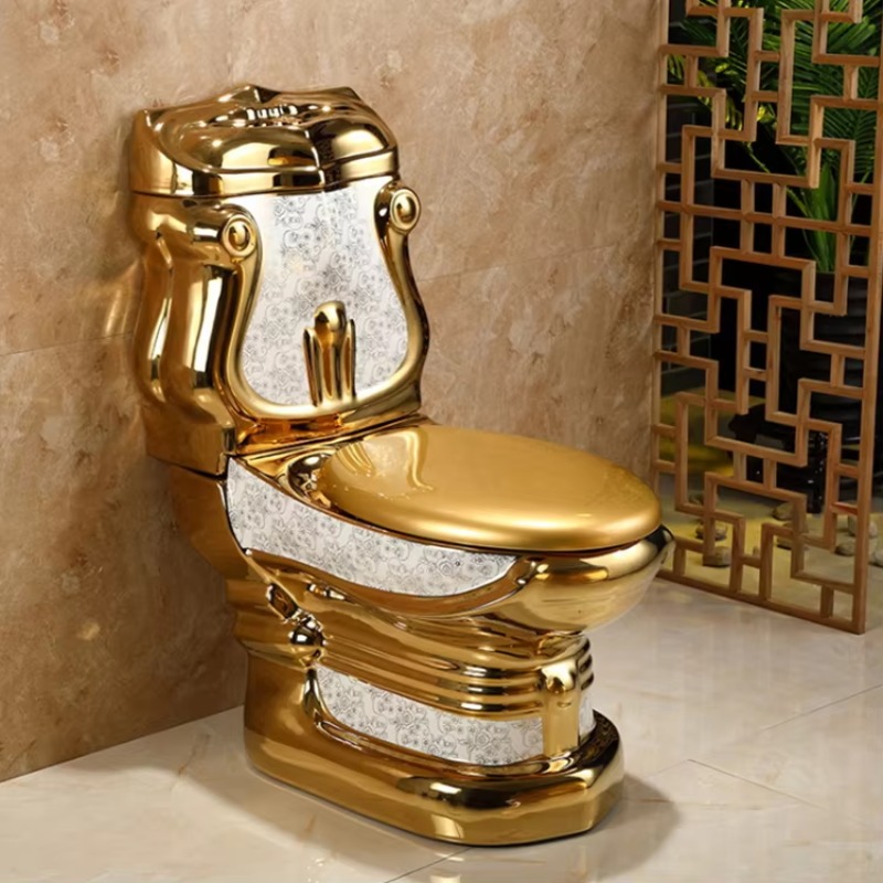 โถสุขภัณฑ์สองชิ้นสีทองดีไซน์ยุ - P & C Home Textiles Usa บทวิจารณ์และราคา